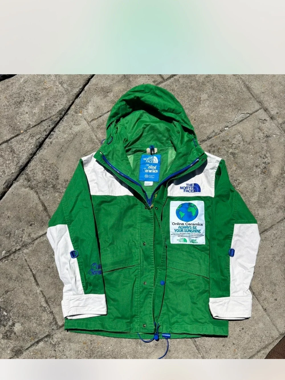 The North Face x Online Ceramics Green & White Outdoor Jacket